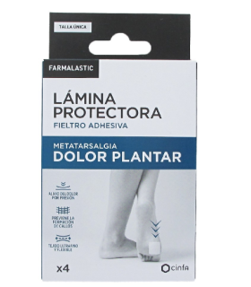 LAMINA PROTECTORA FIELTRO ADHESIVA FARMALASTIC 4 UNIDADES TALLA UNICA