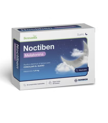 BENSANIA NOCTIBEN MELATONINA 30 COMPRIMIDOS MASTICABLES SABOR FRUTOS DEL BOSQUE