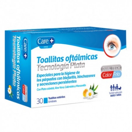 CARE+ TOALLITAS OFTALMICAS TECNOLOGIA PLATA 30 TOALLITAS