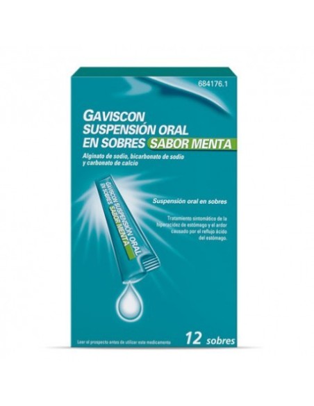 GAVISCON 12 SOBRES SUSPENSION ORAL 10 ml (SABOR MENTA)