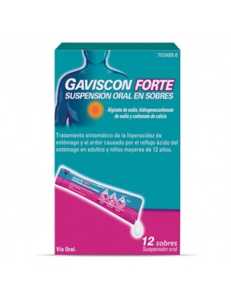 GAVISCON FORTE 12 SOBRES SUSPENSION ORAL 10 ml