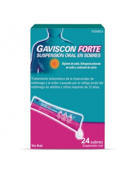 GAVISCON FORTE 24 SOBRES SUSPENSION ORAL 10 ml