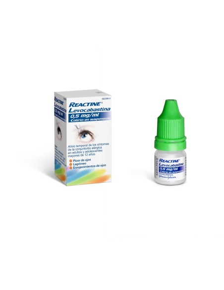 REACTINE LEVOCABASTINA 0,5 mg/ml COLIRIO EN SUSPENSION 1 FRASCO 4 ml