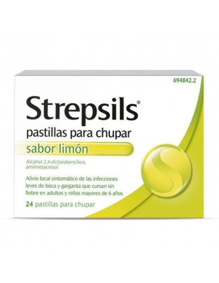 STREPSILS 24 PASTILLAS PARA CHUPAR (SABOR LIMON)