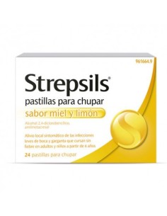 STREPSILS 24 PASTILLAS PARA CHUPAR (SABOR MIEL Y LIMON)