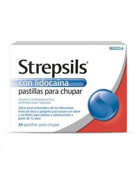 STREPSILS CON LIDOCAINA 24 PASTILLAS PARA CHUPAR