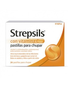 STREPSILS CON VITAMINA C 24 PASTILLAS PARA CHUPAR