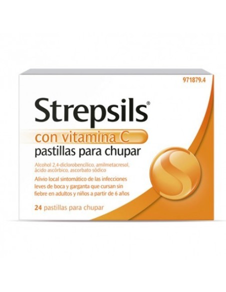 STREPSILS CON VITAMINA C 24 PASTILLAS PARA CHUPAR