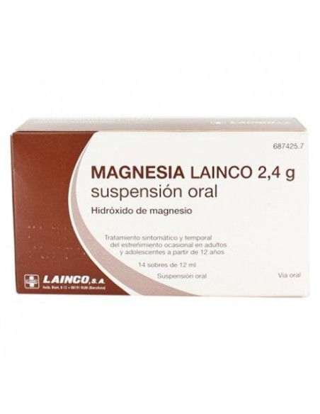 MAGNESIA LAINCO 2,4 g 14 SOBRES SUSPENSION ORAL 12 ml