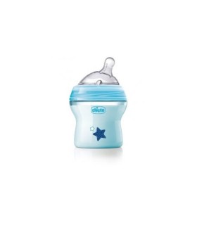 BIBERON PLASTICO T SILICONA CHICCO NATURALFEELIN AZUL 0M+ 150 ML FLUJO NORMAL