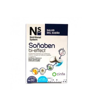 NS SOÑABEN BI-EFFECT 1,85 MG MELATONINA 30 COMPRIMIDOS