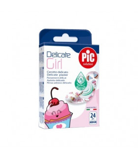 PIC DELICATE TNT ANTIBACTERIANO KIDS APOSITO ADH GIRLS 19 X 72 MM 24 APOSITOS