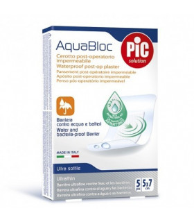 PIC AQUABLOC POST OP ANTIBACTERIANO APOSITO ESTE 5 X 7 CM 5 APOSITOS