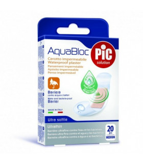 PIC AQUABLOC CON BACTERICIDA APOSITO ADHESIVO 19X72 MM 20 U