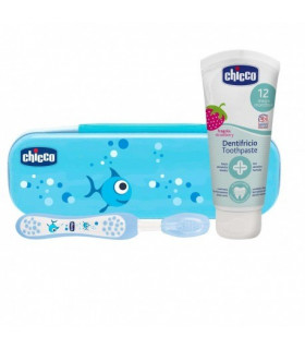 CHICCO SET DENTAL SIEMPRE SONRIENTE AZUL