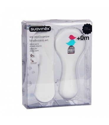 CEPILLO Y PEINE INFANTIL SOFT SUAVINEX BLANCO DECORADO