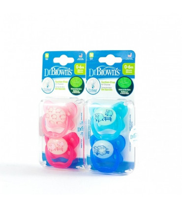 DR BROWN'S CHUPETE CANAL DE AIRE NOCTURNO 0-6M 2
