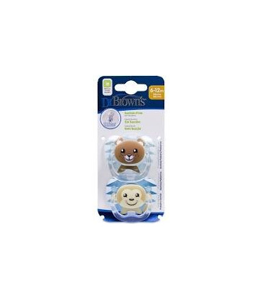 CHUPETE SILICONA DR BROWN´S PREVENT CLASSIC ANIM NIÑO 6-12 M T-2 2 UDS