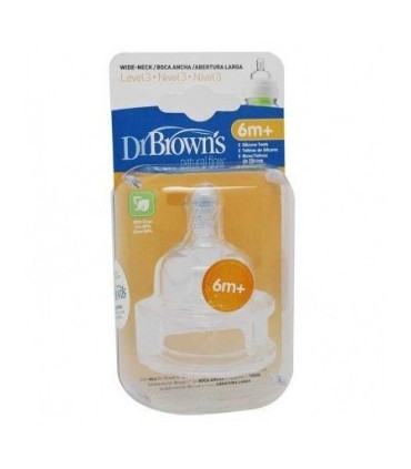 TETINA SILICONA BOCA ANCHA DR BROWN¦S NATURAL FL NIVEL 3 2 UN
