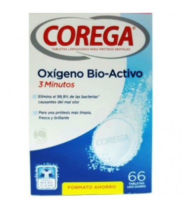 COREGA OXIGENO BIO-ACTIVO LIMPIEZA PROTESIS DENT 66 TABLETAS