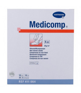 MEDICOMP COMPRESAS NON WOVEN APOSITO ESTERIL 10 X 20 CM 25 SOBRES 2 U