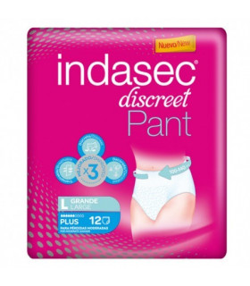 INDASEC PANT PLUS ABSORB INC ORINA DIA ANAT T- L 12 ABSORB