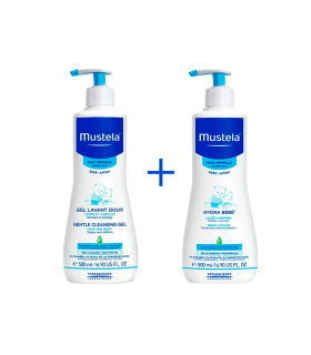 MUSTELA PACK HYDRA BEBE LECHE CORPORAL 500ML + GEL BAÑO SUAVE 500ML