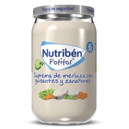 NUTRIBEN GUISANTES Y ZANAHORIA CON MERLUZA POTITO 235 G
