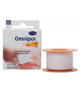 ESPARADRAPO HIPOALERGICO OMNIPOR DE PAPEL 5 M X