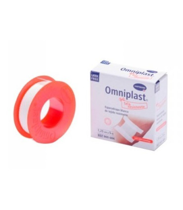 ESPARADRAPO HIPOALERGICO OMNIPLAST TEJIDO RESISTENTE 1 UNIDAD 5 M X 1,25 CM COLOR BLANCO