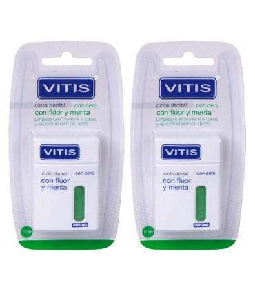 VITIS SEDA DENTAL CON FLUOR Y MENTA 50 M 2 UNIDADES