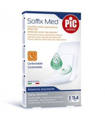 PIC SOFFIX MED ANTIBACTERIANO POST OP APOSITO AD 15 X 8 CM 5 APOSITOS