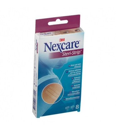 3M NEXCARE STERI STRIP SUTURA CUTANEA ESTERIL 3 UNIDADES 6 X 75 MM Y 5 UNIDADES 3 X 75 MM