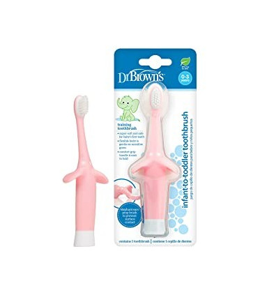 CEPILLO DIENTES BEBE Y NIÑO PEQUEÑO DR BROWN´S ROSA