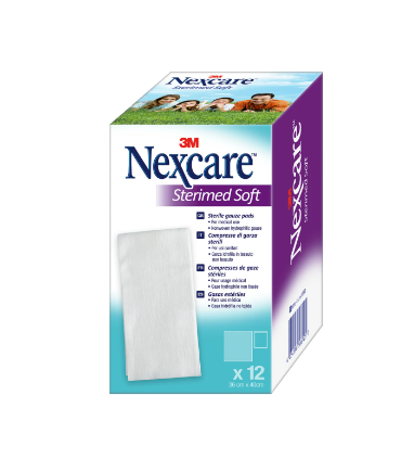 3M NEXCARE STERIMED SOFT GASA ESTERIL TEJIDO SIN TEJER 12 UNIDADES 40 CM X 18 CM