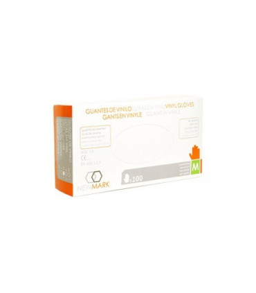 GUANTES DE VINILO SIN POLVO CLINIGLOVES 100 UNIDADES TALLA M