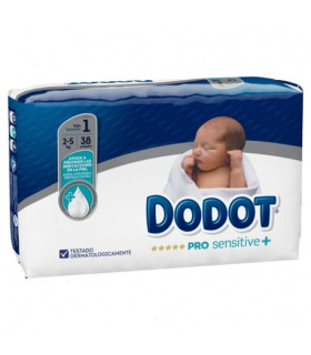 DODOT PRO SENSITIVE PAÑAL TALLA 1 (2-5KG) 38UDS