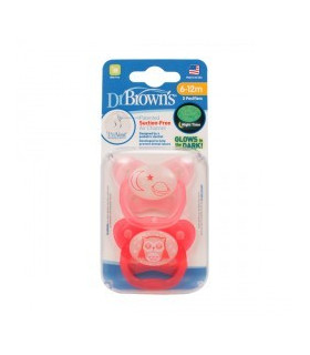 CHUPETE SILICONA NOCTURNO DR BROWN´S PREVENT 6 - 18 MESES 2 UNIDADES COLOR AZUL