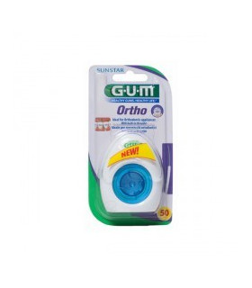 GUM ORTHO FLOSS SIN CERA ORTODONCIAS SEDA DENTAL