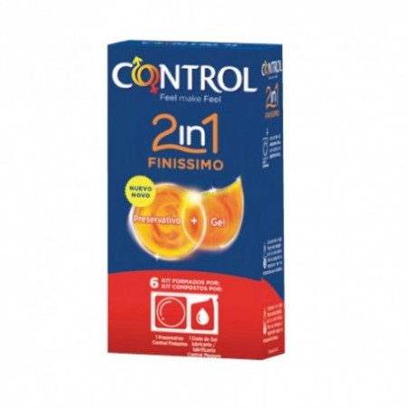 CONTROL 2IN1 FINISSIMO PRESERVATIVOS 6U + LUBE NAT 6U