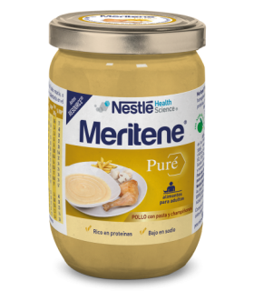 MERITENE PURE 1 ENVASE 300 G SABOR POLLO PASTA Y CHAMPIÑONES