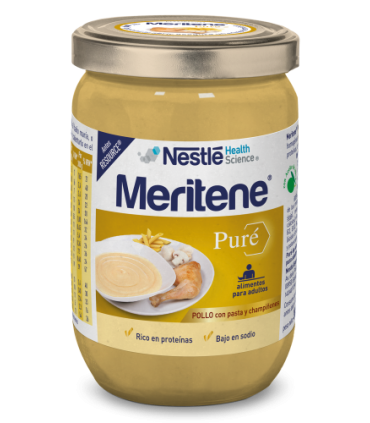 MERITENE PURE 1 ENVASE 300 G SABOR POLLO PASTA Y CHAMPIÑONES