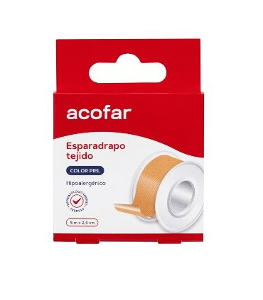 ESPARADRAPO ACOFAR TEJIDO 1 UNIDAD 5 M X 2,5 CM COLOR PIEL