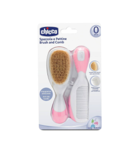 CEPILLO Y PEINE INFANTIL CHICCO PELO NATURAL ROSA