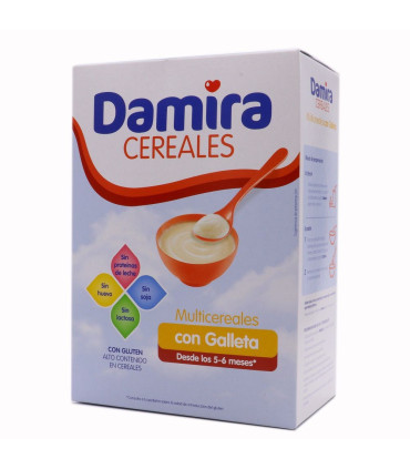 DAMIRA PAPILLA MULTICEREALES GALLETA MARIA Y FOS 600 G  (300 G 2 ENVASES)