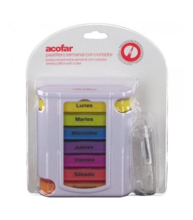 ACOFAR PASTILLERO SEMANAL CON CORTADOR 1 UNIDAD