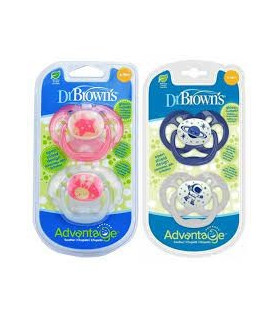 CHUPETE SILICONA DR BROWN´S ADVANTAGE REVERSIBLE 6 - 18 MESES 2 UNIDADES COLORES SURTIDOS