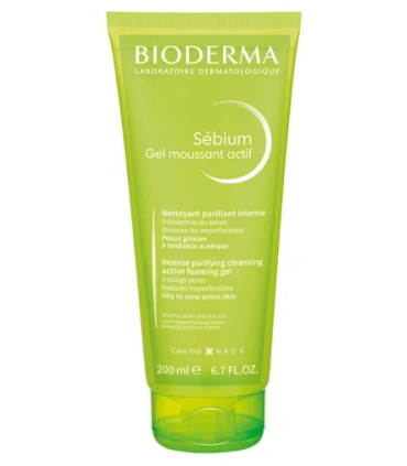 BIODERMA SEBIUM GEL MOUSSANT ACTIF 1 TUBO 200 ML