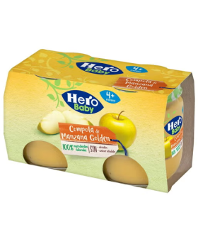 HERO BABY COMPOTA DE MANZANA 2 TARROS 120 G BIPACK