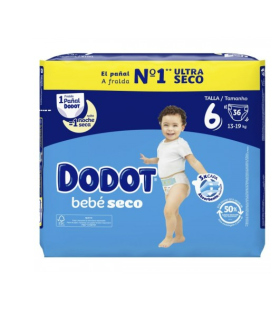 PAÑAL INFANTIL DODOT BEBE SECO VALUE TALLA 6 13-18 KG 36 UNIDADES PACK